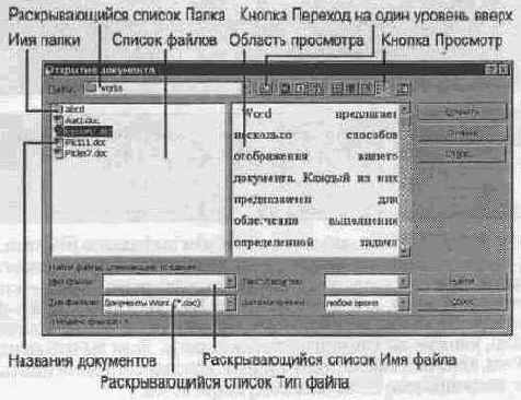 Открытие документа